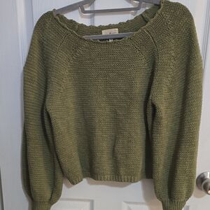 Lou & Grey Olive Green Knit Sweater